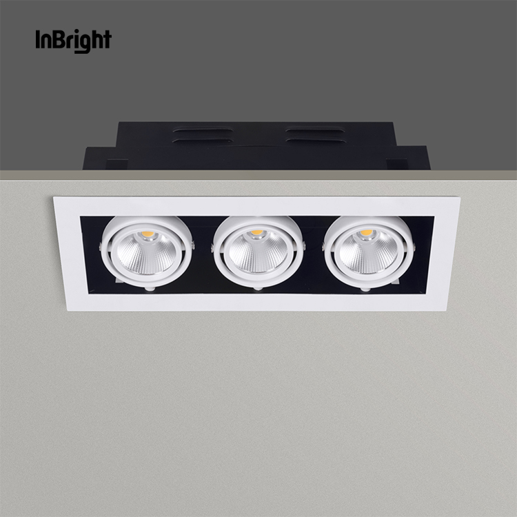 Ceiling Grille Led Spotlight 2x10w 2x20w 2x30w Double Head Adjustable Multiple Spot Light