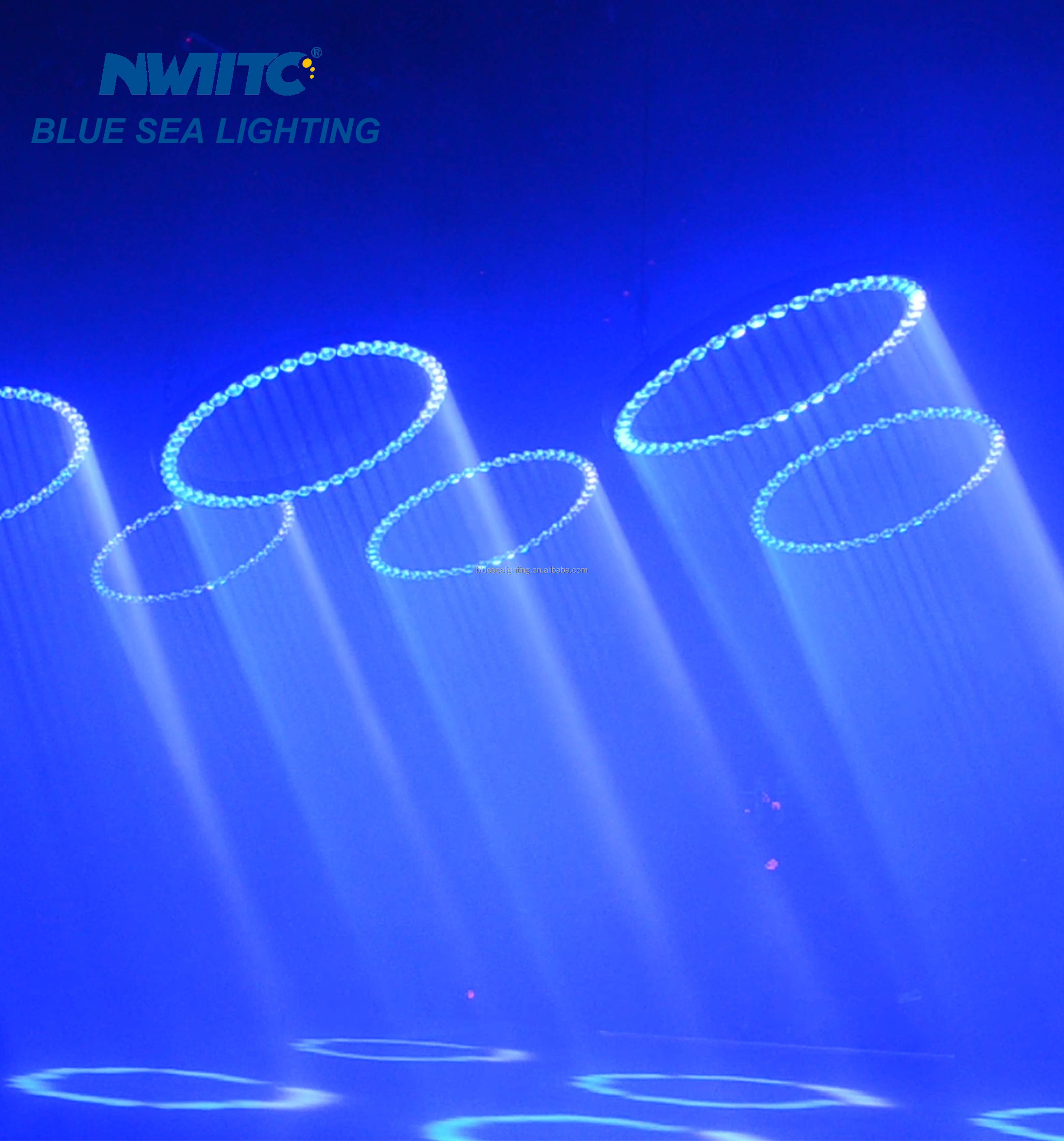 6m Kinetic LED Ring RGBW Projection Lights 300W Power for Hotel Application