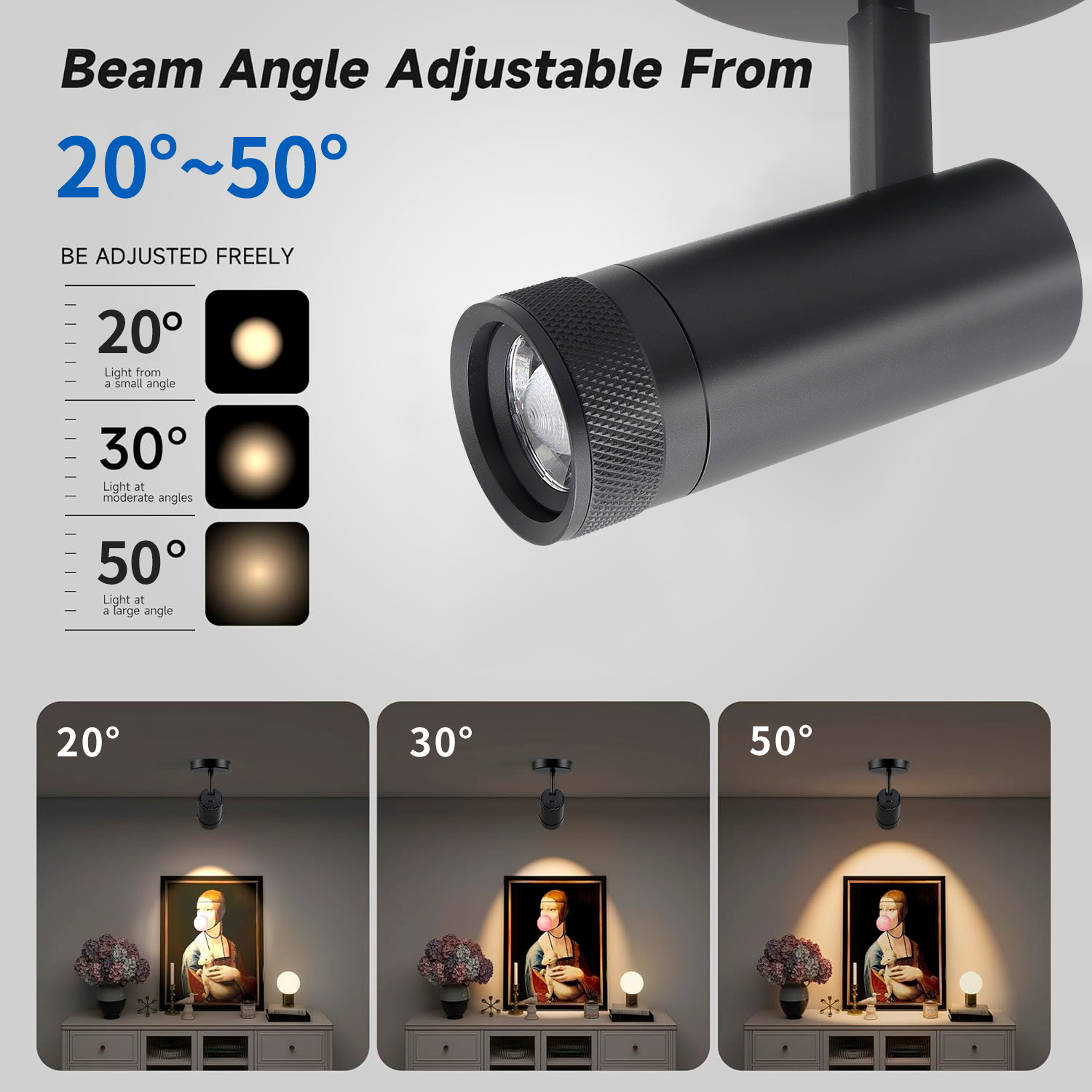 Modern Aluminum Zoomable LED Surface Mount Light 12W 20W 5CCT Adjustable CRI 90 COB LED Wall Spotlights LED Light