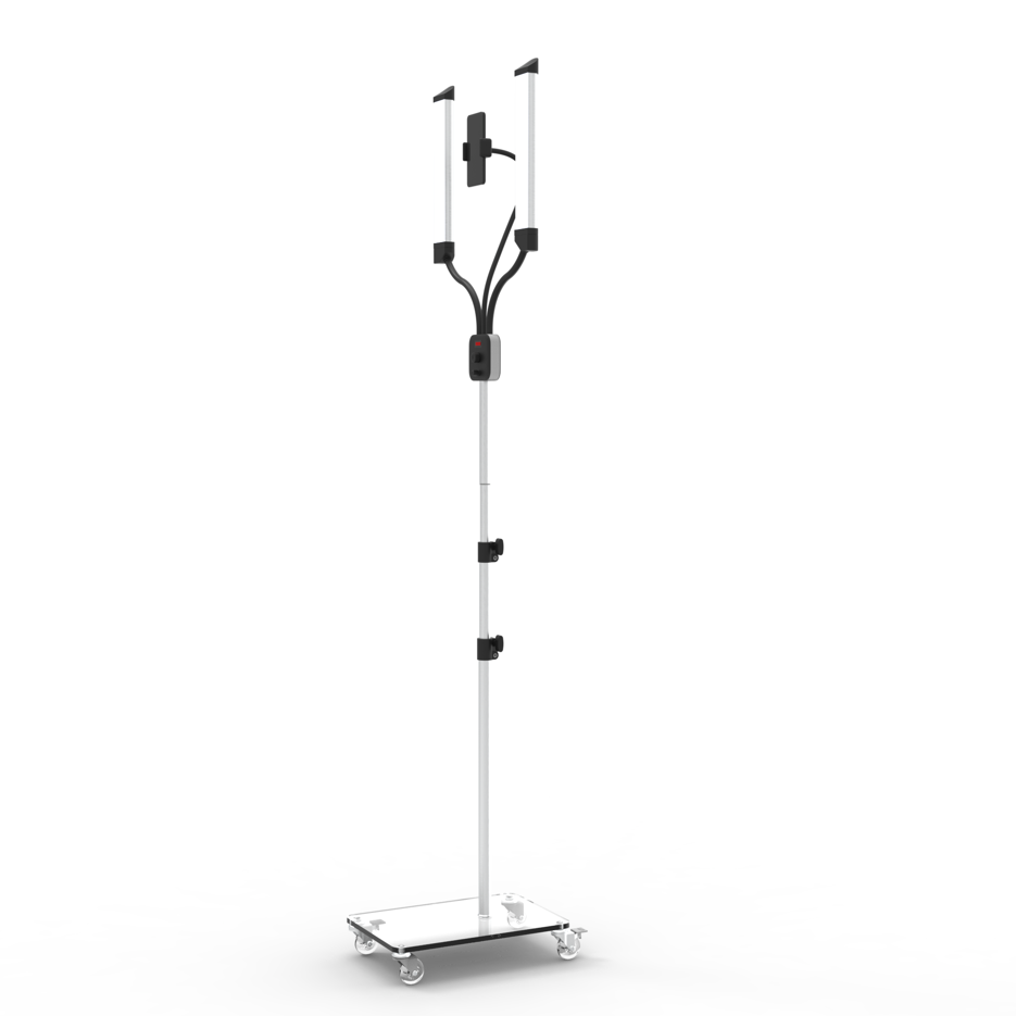 Photography Light Stand Base with Casters Wheeled Floor Stand for Studio Ring Light Daul Arm Light