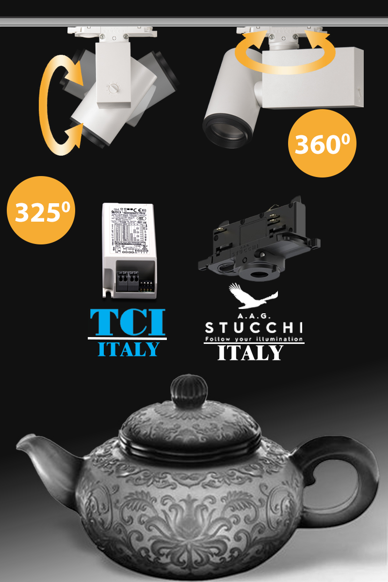 Fixed Focus 10W DALI Track Spotlight Dimensions