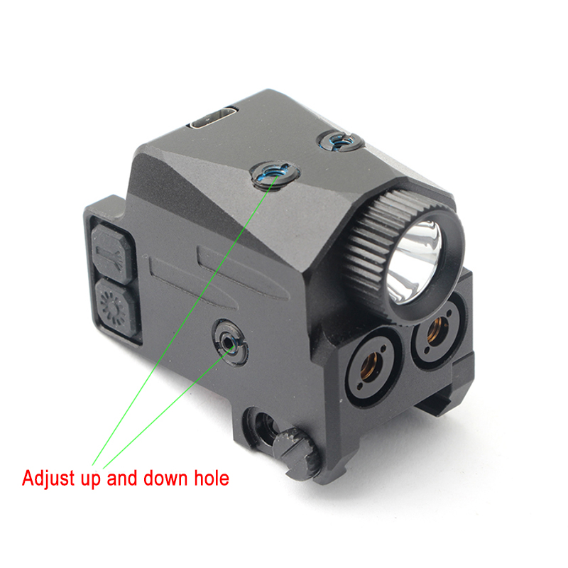 High Quality Dual Laser Tactical Flashlight Mount Rechargeable Green Red Laser White Light Combo Aluminum Waterproof Outdoor