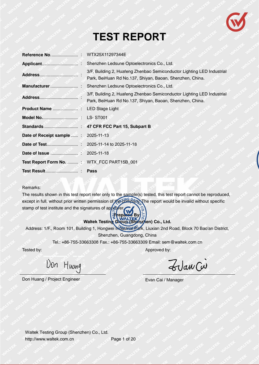 FCC Test Document