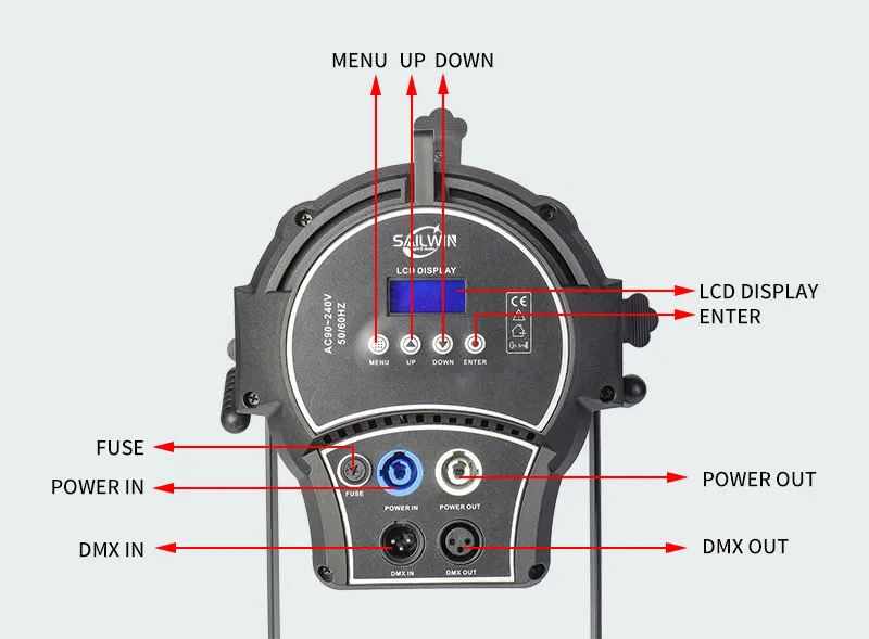 200-300W Rgbaw 4in1 LED Profile Light Zoom Fresnel Spot Light Stage