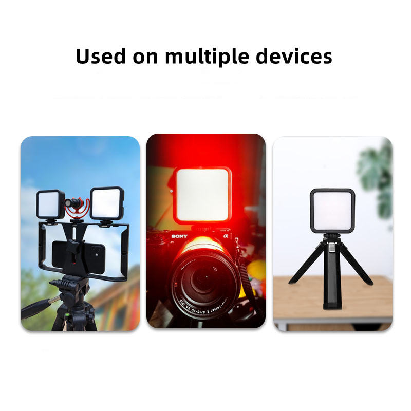 WL62 W016 Small Portable Plastic Live Streaming Vlog LED Light 800LM 3000K-5500K Mobile Phone Camera Photography Fill Light