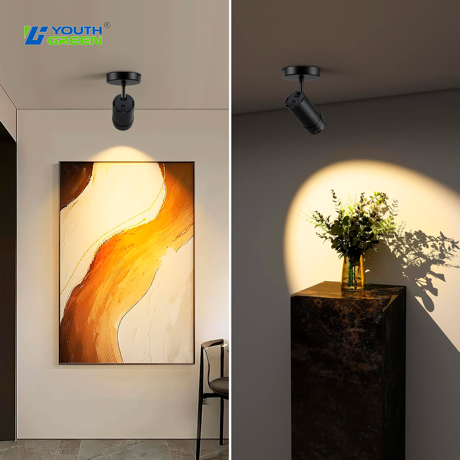 Modern Aluminum Zoomable LED Surface Mount Light 12W 20W 5CCT Adjustable CRI 90 COB LED Wall Spotlights LED Light