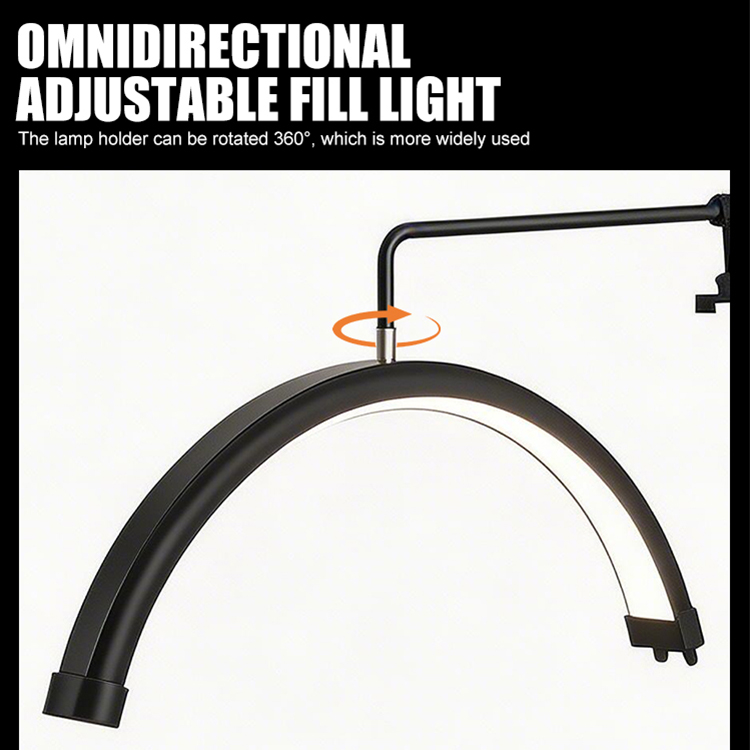 High Quality Professional Beauty LED Half Moon Lamp For Lash And Tattoo Aluminum 3000-6500K Adjustable Beauty Photography Light