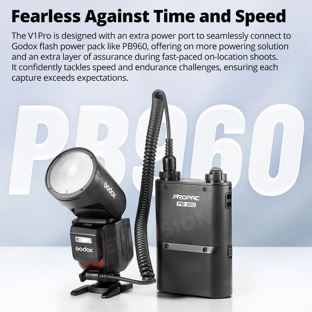 Godox V1Pro Professional Speedlite 2.4G X Wireless HSS TTL Round Head Camera Flash for Canon for Nikon for Sony Fuji Olympus