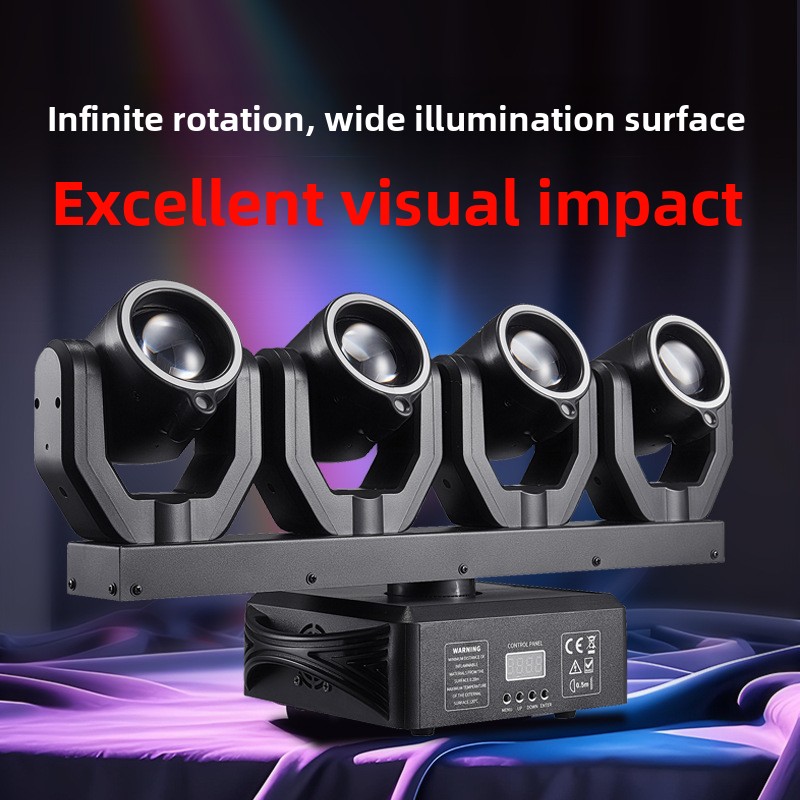 4 Heads of Rich and Dazzling Colors Beam Moving Head Light LED Laser Light Bar KTV Wedding Rotating Effect LED Stage Light