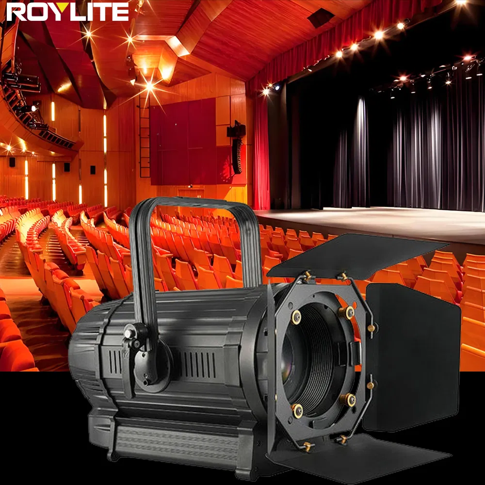 Cw/Ww Fan-Less Fresnel DMX Light Zoom COB 200W 300W Spotlights Fresnel Light for Studio Theater