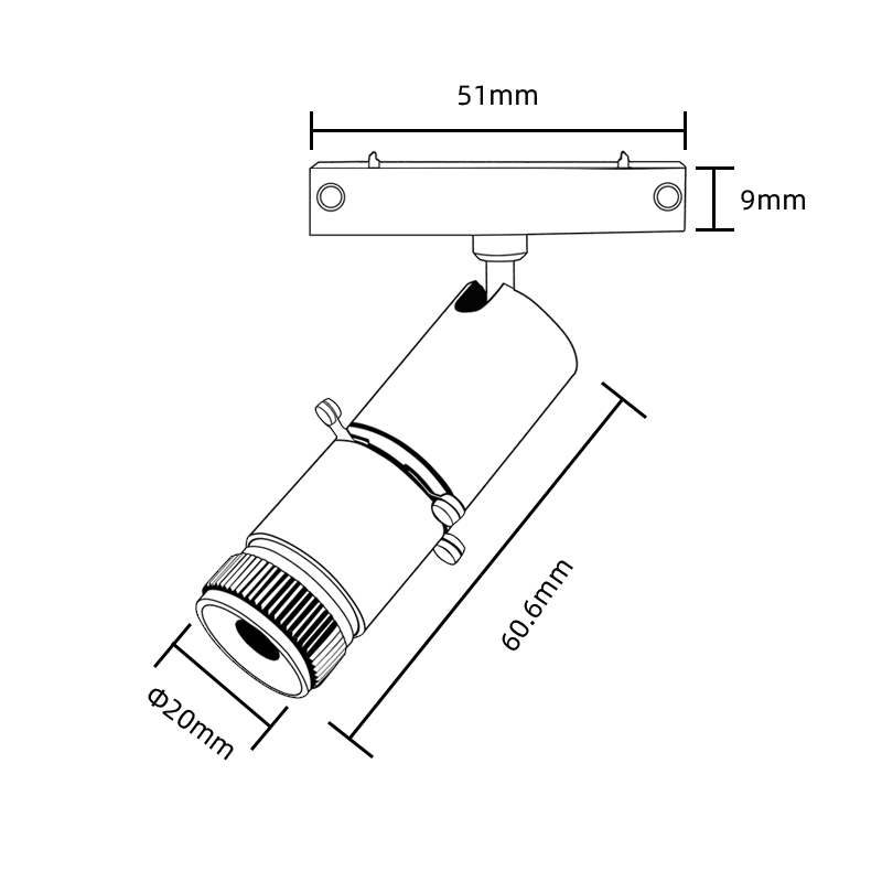 Cut Light LED Spotlight Mini Track DC24V 2.5W Luxury Shabale Lighting Fixture LED Spotlight