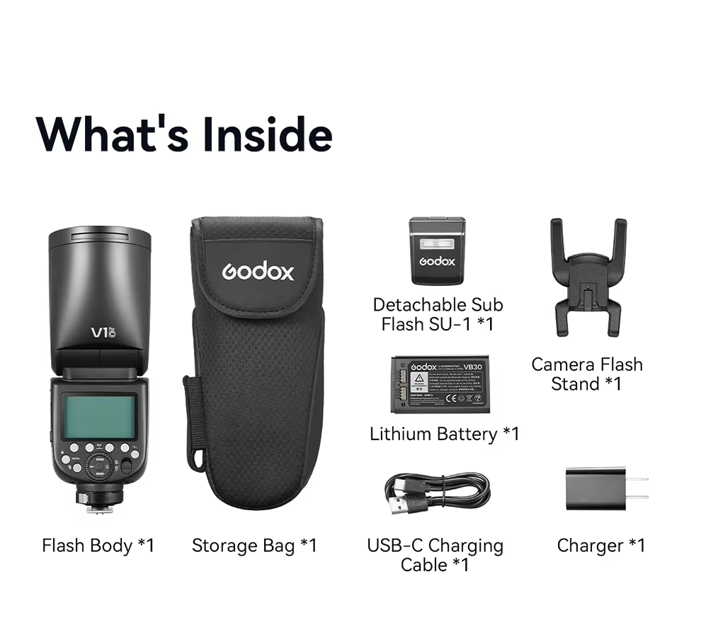 Godox V1 Speedlight V1C V1N V1S V1F V1O V1P TTL HSS 1/8000s Li-ion Battery Speedlite Flash for Fuji Pentax