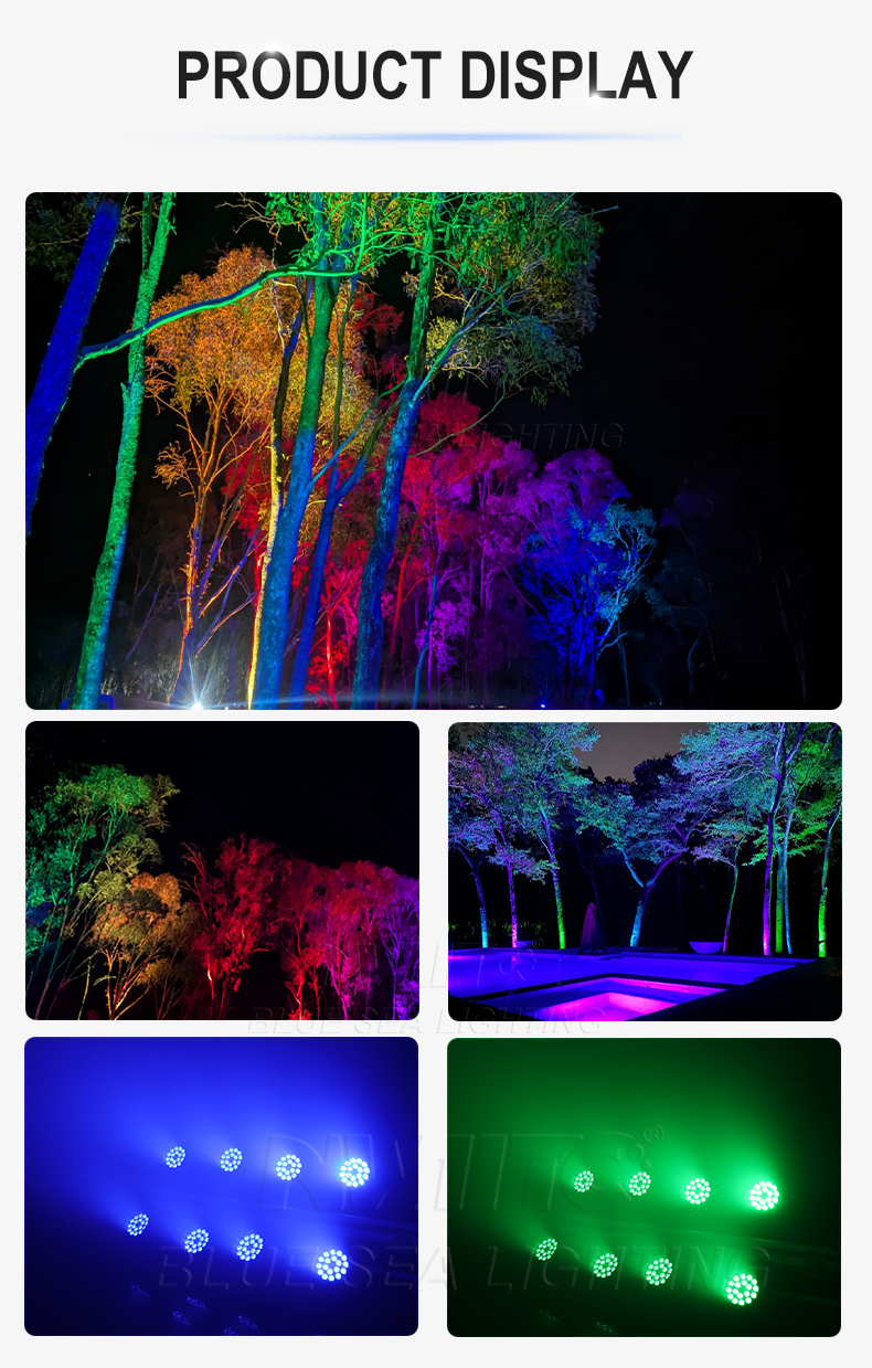 Wedding Outdoor DJ 18x18w RGBWA UV 6in1 LED Par Can Stage Lights for Outdoor Weddings