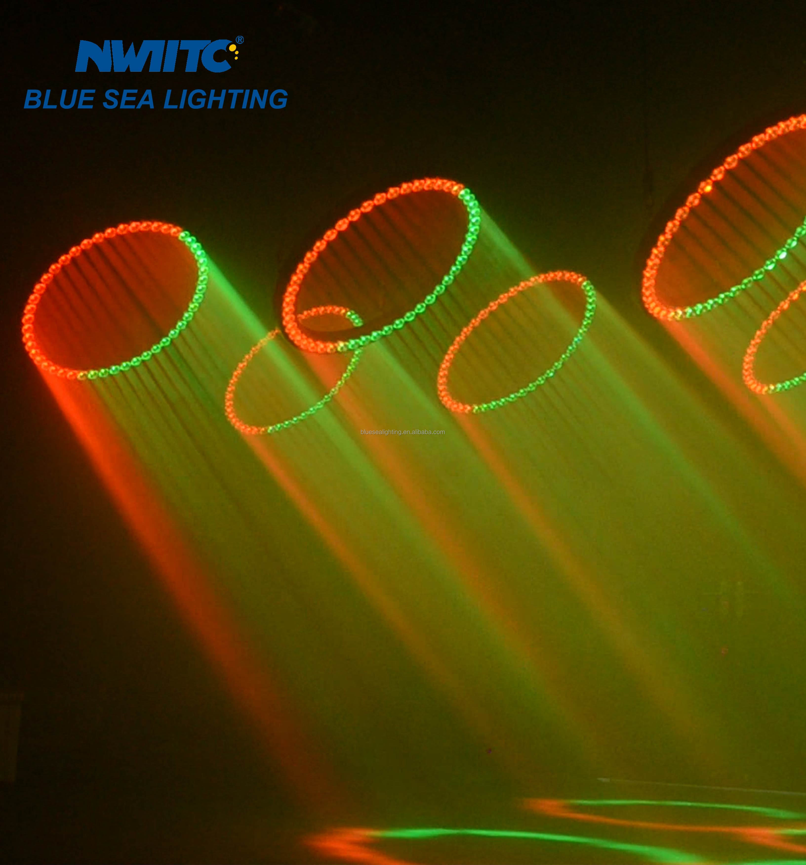 6m Kinetic LED Ring RGBW Projection Lights 300W Power for Hotel Application