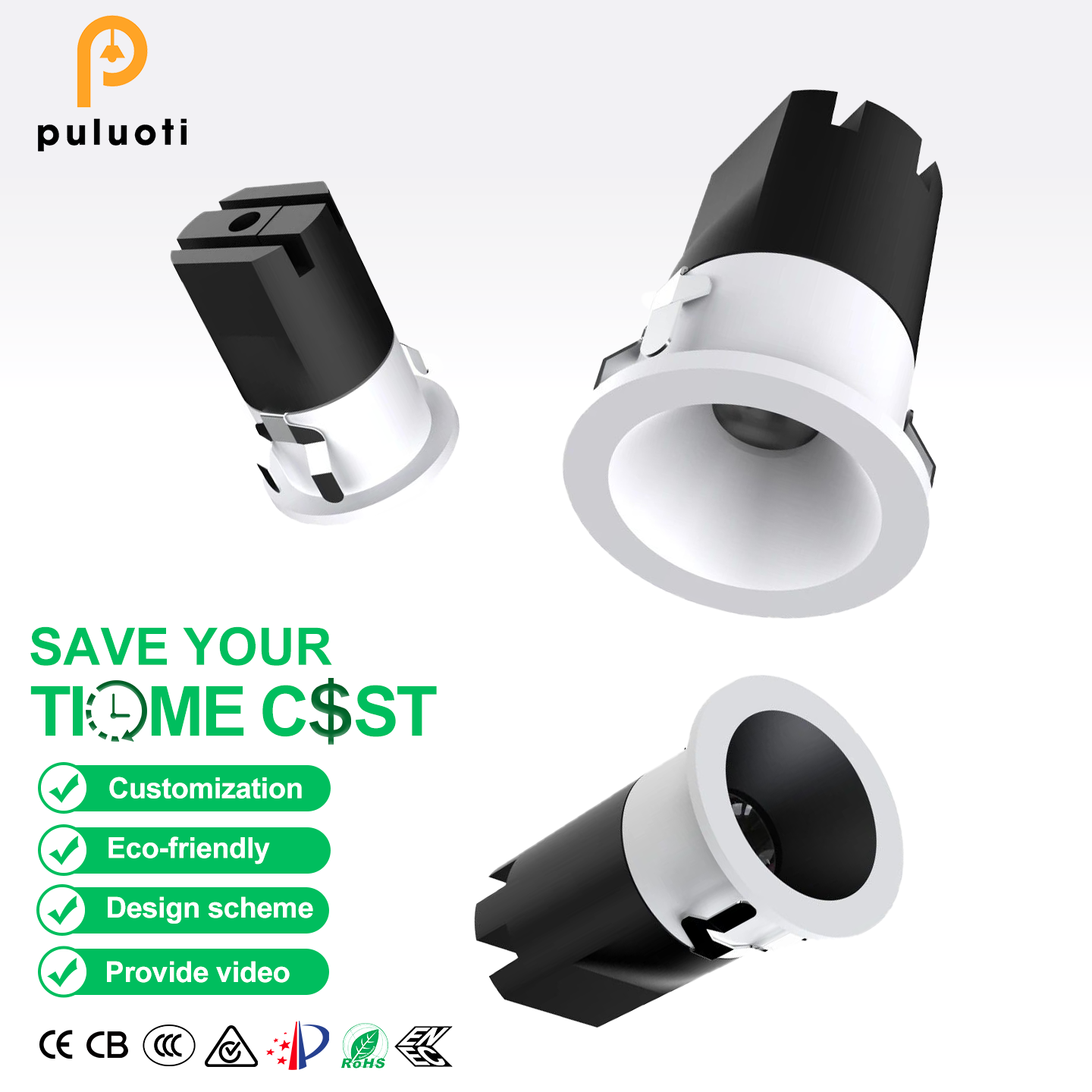 Modern Mini LED Spotlight Thumb-Sized Full-Spectrum Eye-Protection at 3000K Unique Embedded Aluminum Style for Indoor Use