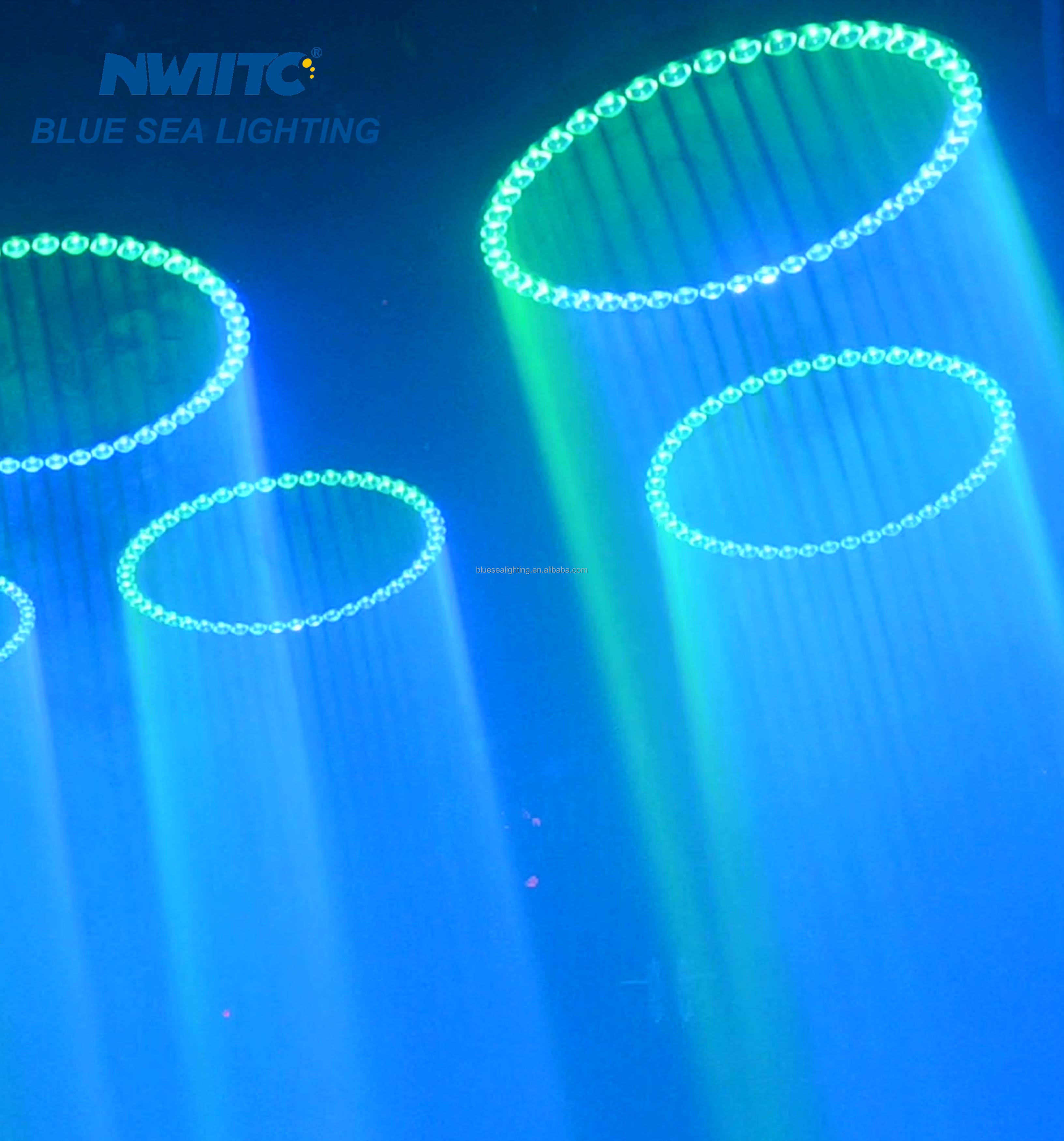 6m Kinetic LED Ring RGBW Projection Lights 300W Power for Hotel Application