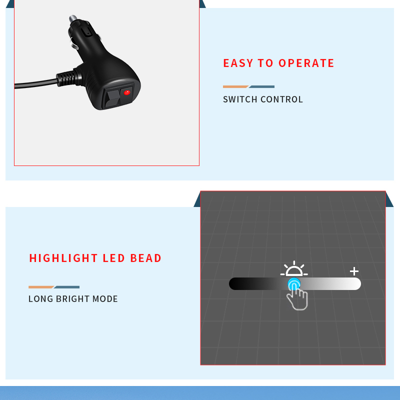 Car Styling Flashing Emergency Signal Lamp Lights 12v 24V RGB Windshield Sucker Installation Strobe Warning Light