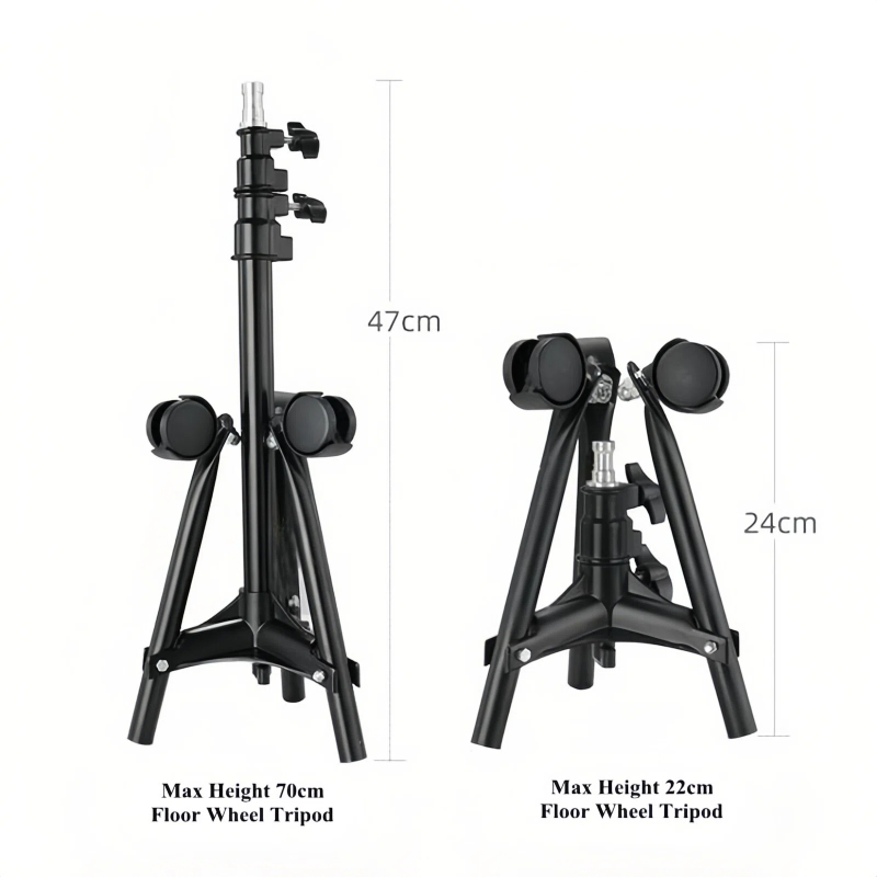 Aluminum 70cm Durable Flexible Folding Wheels Mini Portable Ring Light Floor Light Stand Base Roller Professional Photography