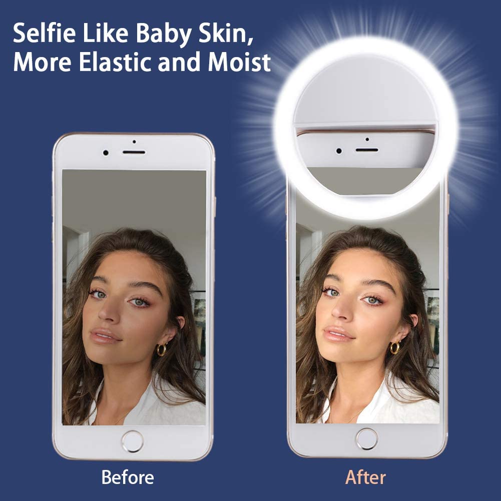 Factory Price Selfie Ring Light 3 Dimmable Modes Rechargeable ABS Material Clip High Quality For Cross Border Dropshipping Sale