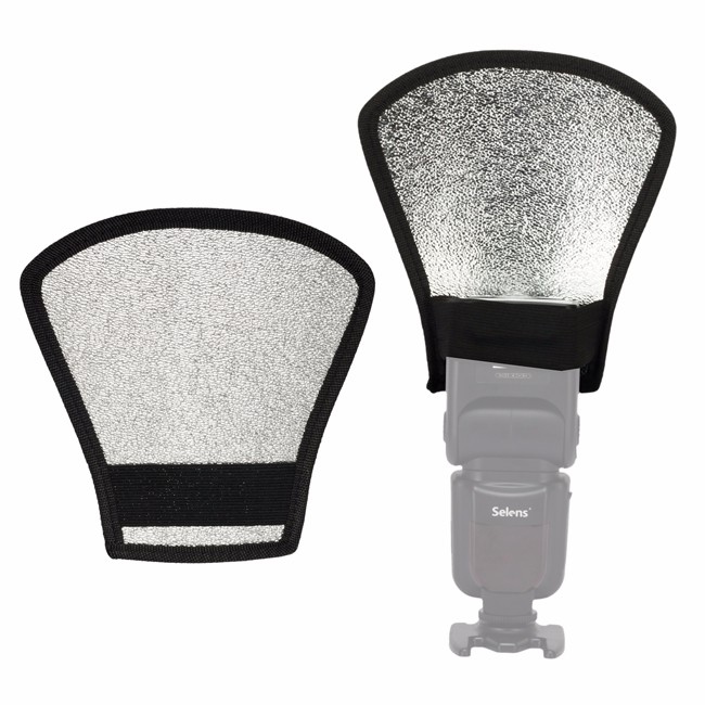 2020 Hot Hoshi 2-in-1 Silver/White Camera Flash Diffuser Softbox Photo Flash Light 2 Side Reflector for Canon Nikon Cameras