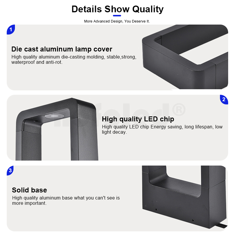 60cm 80cm Waterproof Garden Light Landscape Pathway Highlight Modern LED Bollard Post Light Outdoor LED Lawn Light