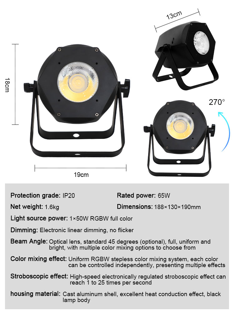 Wholesale 65W RGBW 4in1 LED Par Light With Aluminum Alloy DMX512 Sound-Active IP20 Wash Light Club Bar DJ Party Wedding Event