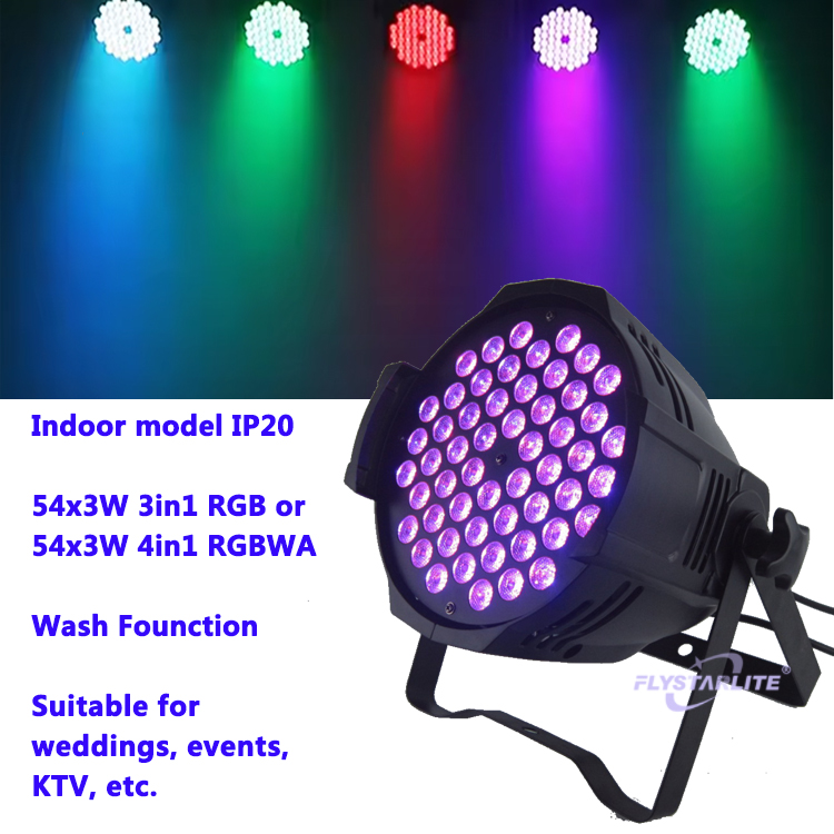 Professional Stage Lighting 54*4w 54*3w RGBW 4-In-1 LED Parcan Par Lights for Club Night Shows Concerts Church