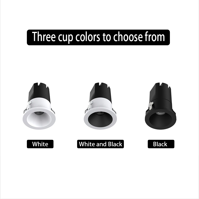 Modern Mini LED Spotlight Thumb-Sized Full-Spectrum Eye-Protection at 3000K Unique Embedded Aluminum Style for Indoor Use