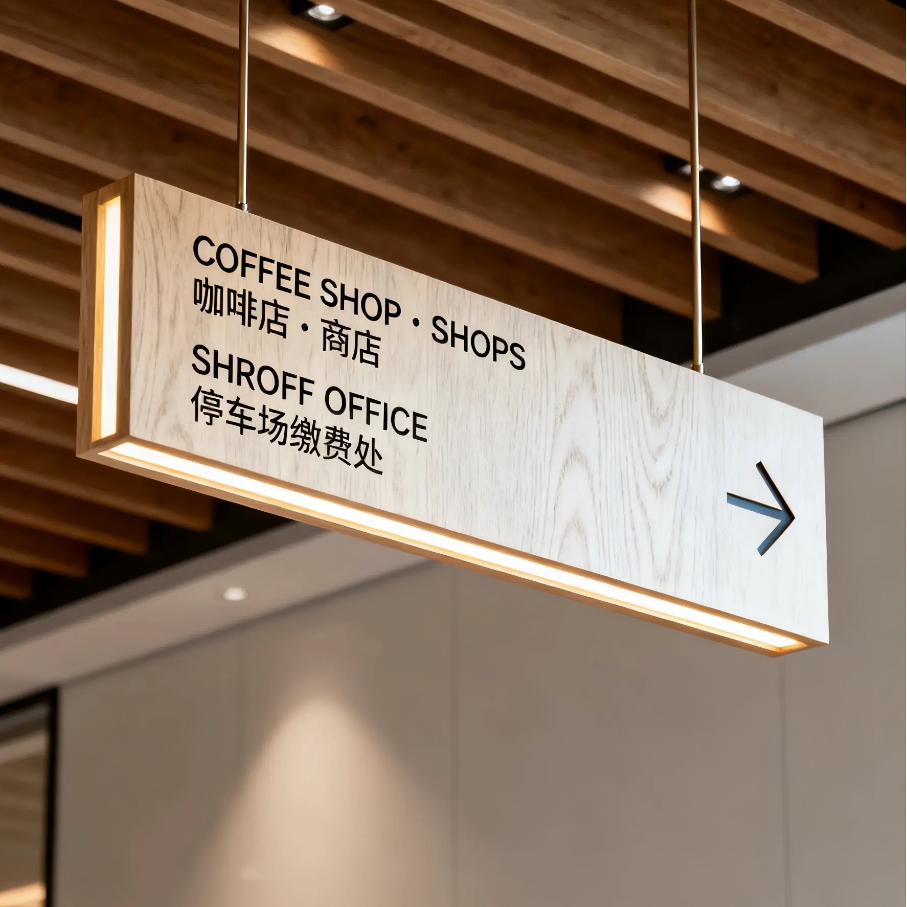 LED Double Sided Hanging Illuminated Light Box Acrylic Aluminum Advertising Sign For Hospital Mall Wayfinding Scrolling Text