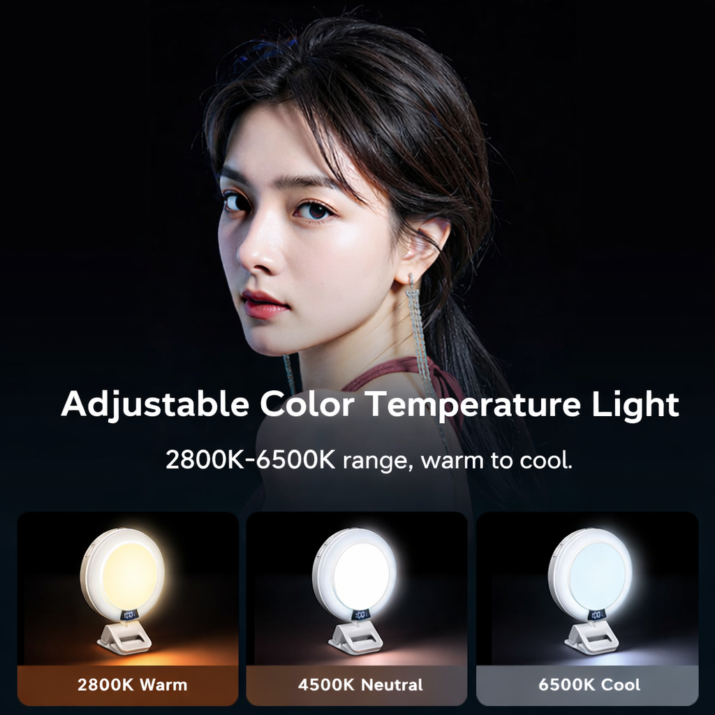 UFO RGB LED Ring Light for Phone 360 Adjustable Fill Light Adjustable Color Temperature Foldable Design for Selfies Portraits