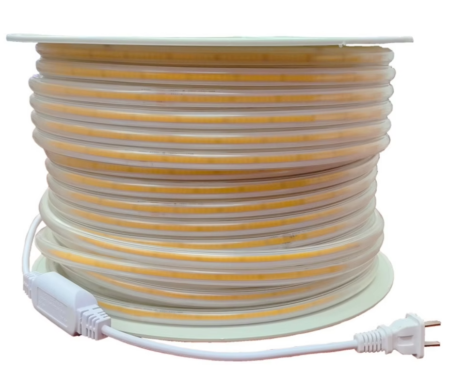 COB LED Strip Light 220V For Outdoor Use 100M Roll 8MM Ip65 10W M High Voltage Cuttable Flexible COB Tape 3000K 4000K 6000K