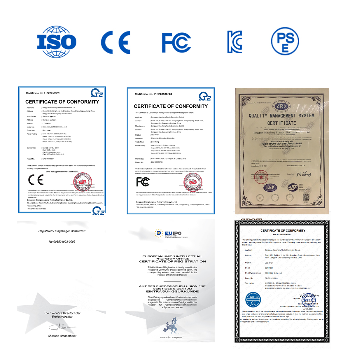 Our Certificate