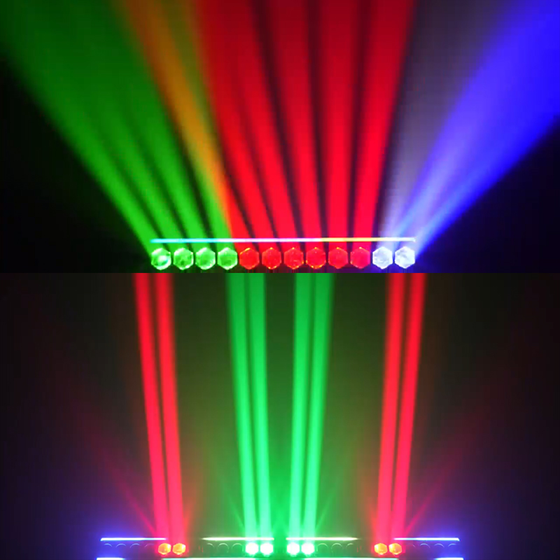 12pcs Beam Strobe LED Stage Light with Strobe Effect &amp; Light Strip - Ideal for Concerts, Bars | High Power, DMX512 Control