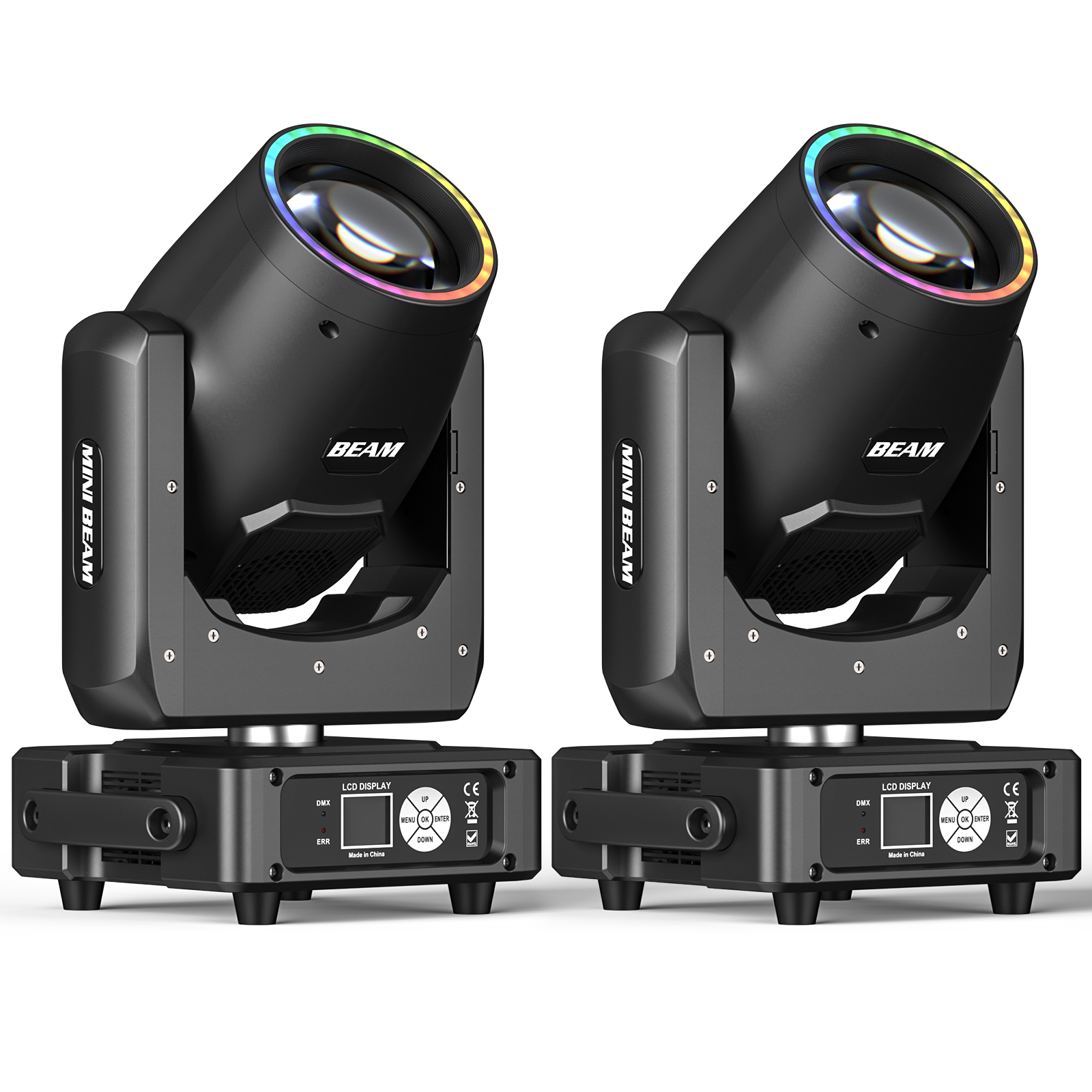 Hot Selling 2Pcs Mini 7R 230W Beam Moving Head Light Dj Disco Stage Lights With Flight Case