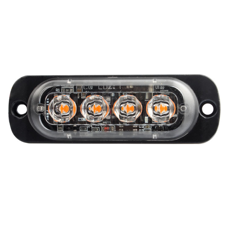 Ultra-Thin 4 LED 12-24v Side Strobe Flashing Warning Light New Model Truck Trailer Off-road Car Grill Marker Lamp