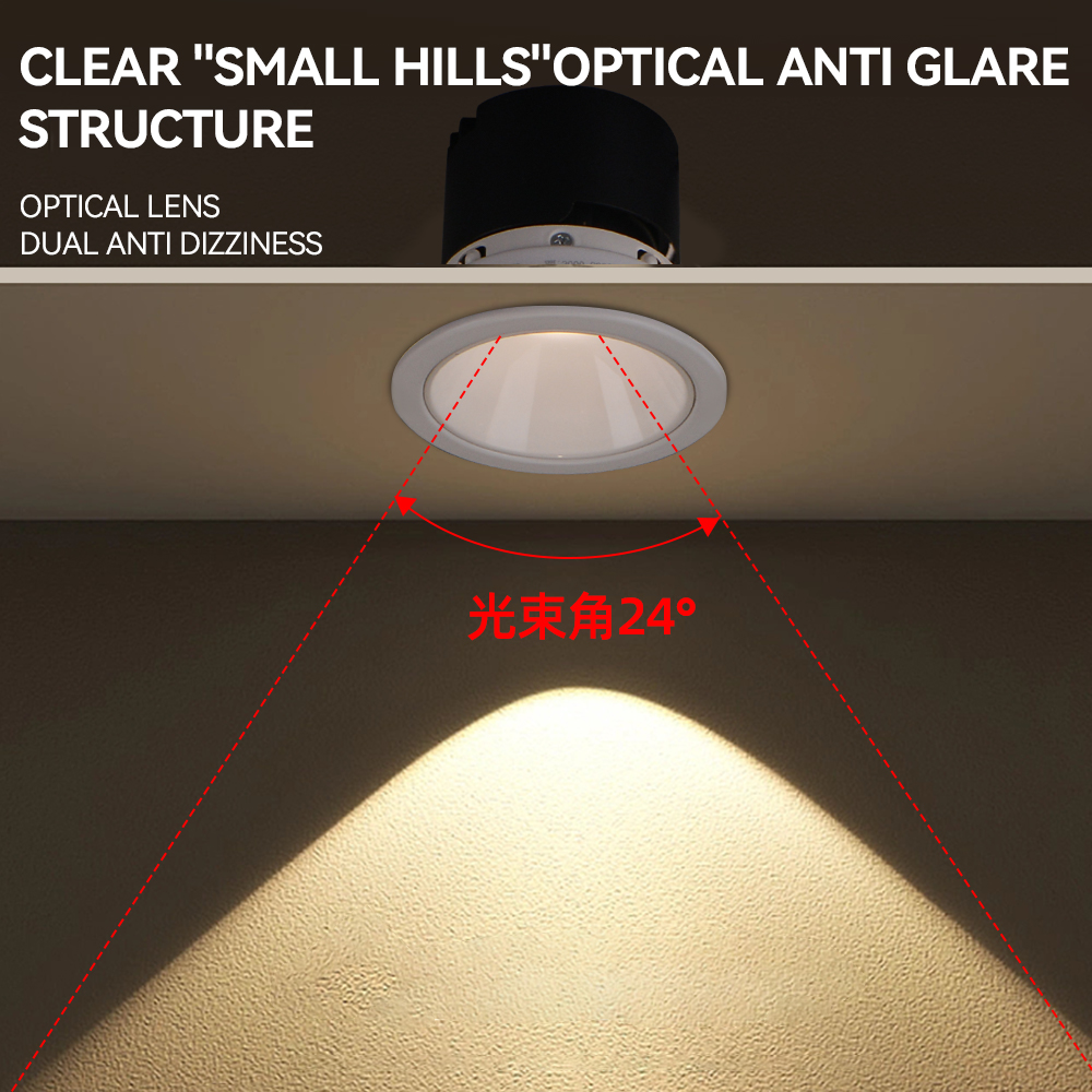 NEW AC220V 6-7W 3 Colors Led Cob Downlight Adjust Panel Ceiling Led Downlight Commercial Lighting for Hotel Led Downlight