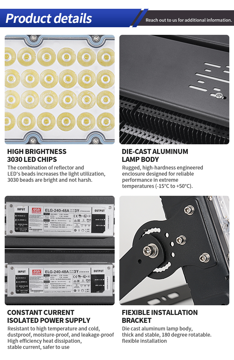 High Quality 500W 1000W 2000W Football Stadium Court Lighting 750W 1200W 1500W IP66 Led Stadium Flood Light for Football