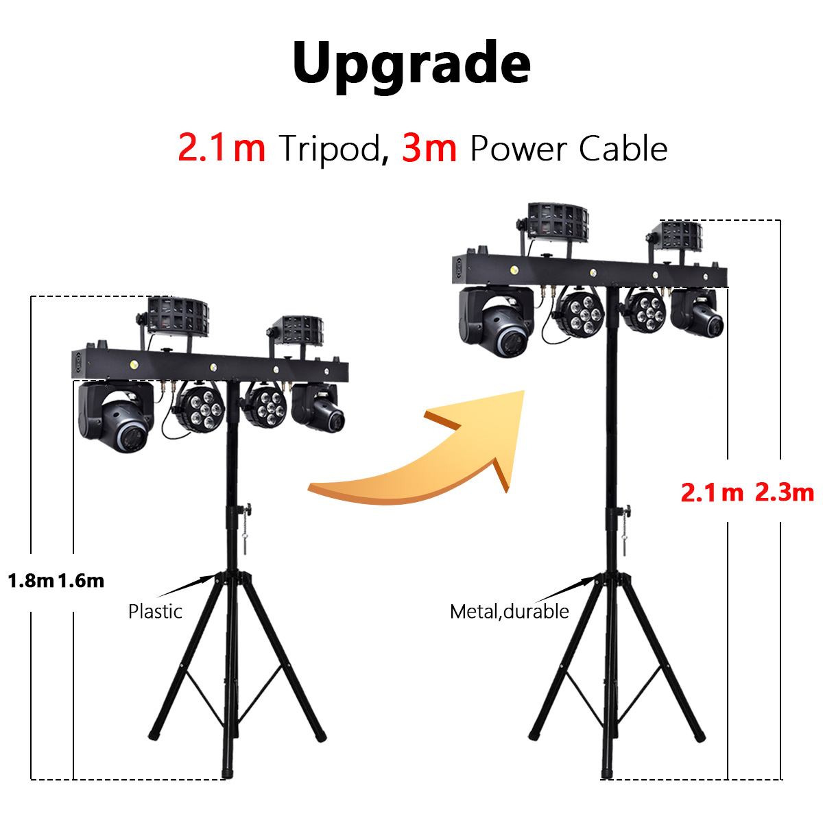 Professional Portable Gig Bar Dj Disco Light 2X30W Moving Head 2pcs 6x8w RGBW 4in1 Led Par Bar Stage Lighting With Stand