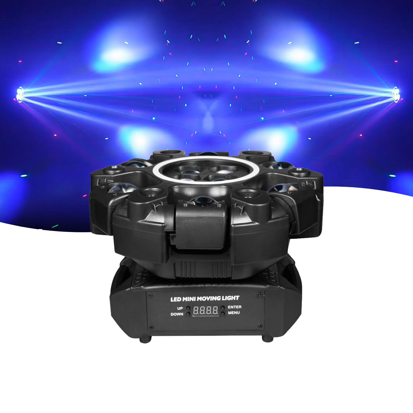 150W Small Moving Head LED Light Bar New Six-Armed Bee Eye Beam DMX512 Control For Disco Club Stage Atmosphere Light