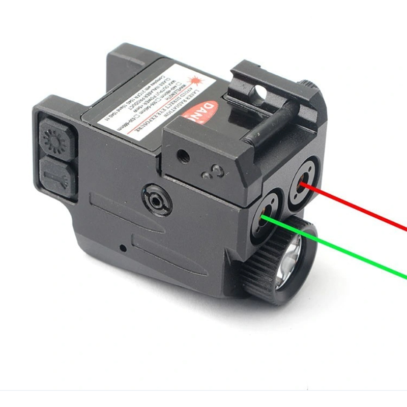 High Quality Dual Laser Tactical Flashlight Mount Rechargeable Green Red Laser White Light Combo Aluminum Waterproof Outdoor
