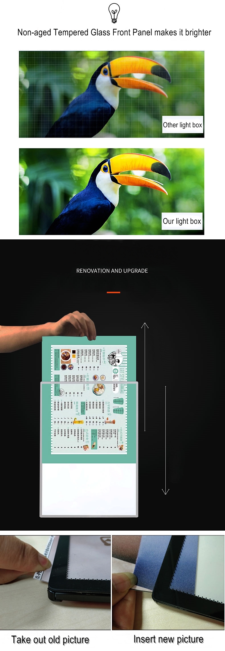 Graphic Inserting Indoor Use ultra Super Slim LED Light Box