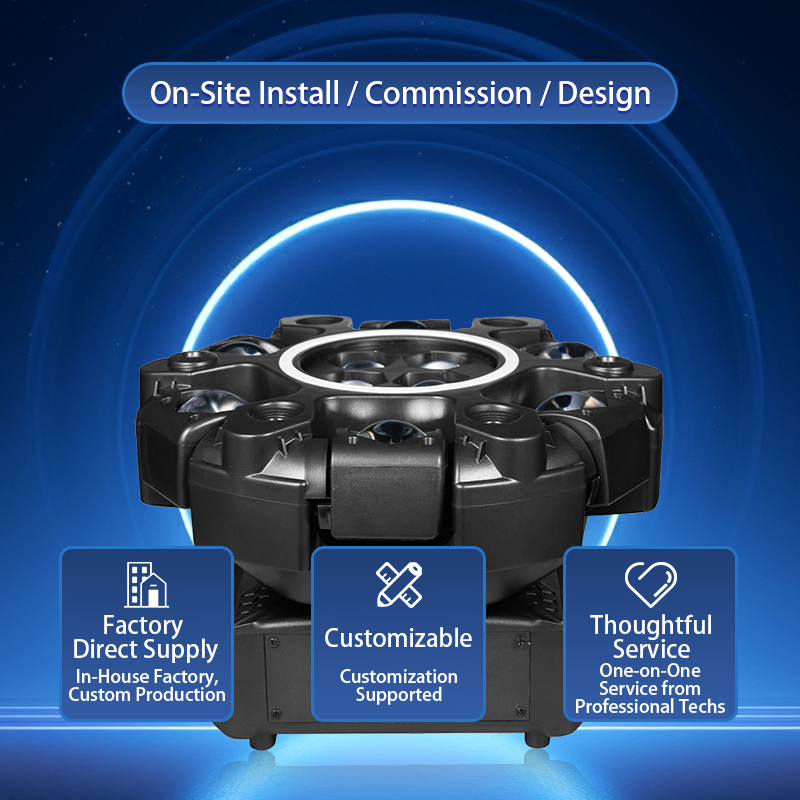 150W Small Moving Head LED Light Bar New Six-Armed Bee Eye Beam DMX512 Control For Disco Club Stage Atmosphere Light