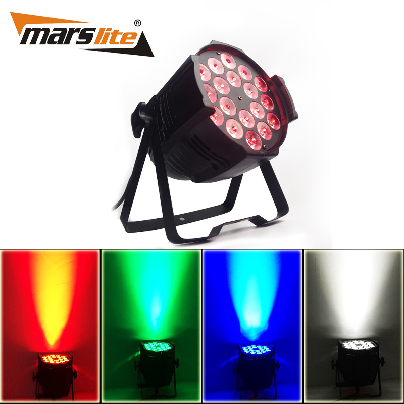 Marslite RGBW Led Par Light 18X10W Stage Light 4In1 Rgbw Par Led Dmx Par LED Light for DJ Disco Party with Flights Casefor