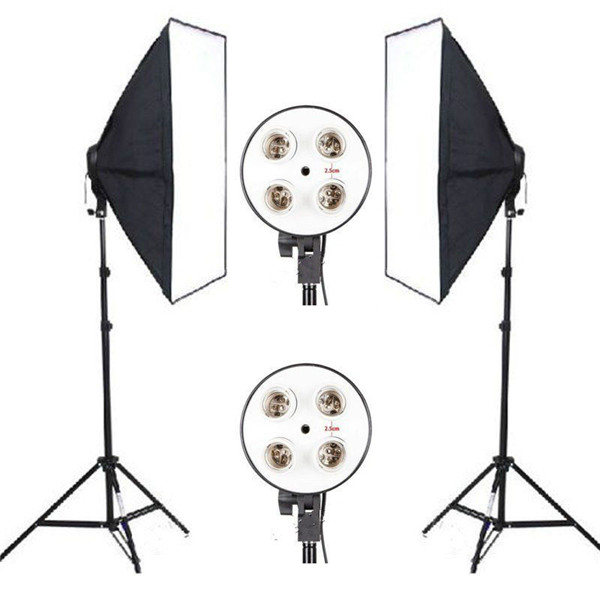 Photographic Equipment Photo Studio Soft Box Kit Video Four-capped Lamp Holder Lighting 50*70cm Softbox Photo Box