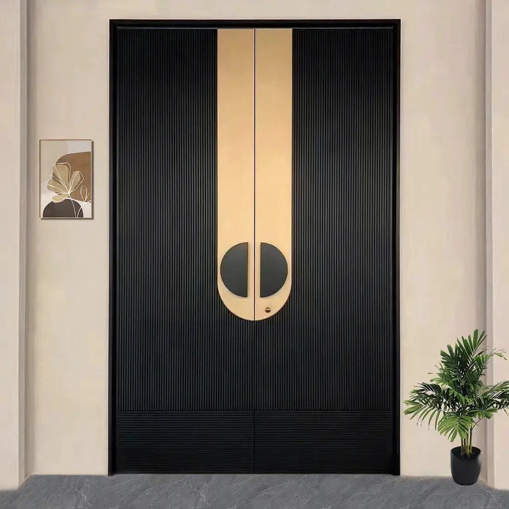 Custom Aluminum Art Double Entry Gate | Luxury Cast Villa Swing Door - DERCHI Suppliers, Factory