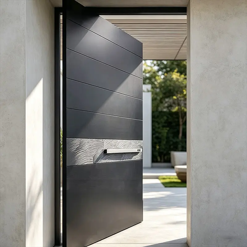 Derchi Hurricane Rated Aluminum Pivot Door | Commercial Front Entry - DERCHI Supplier, Factory