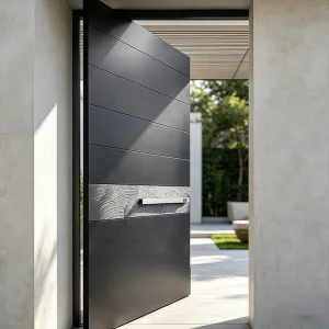 Derchi Hurricane Rated Aluminum Pivot Door Commercial Front Entry