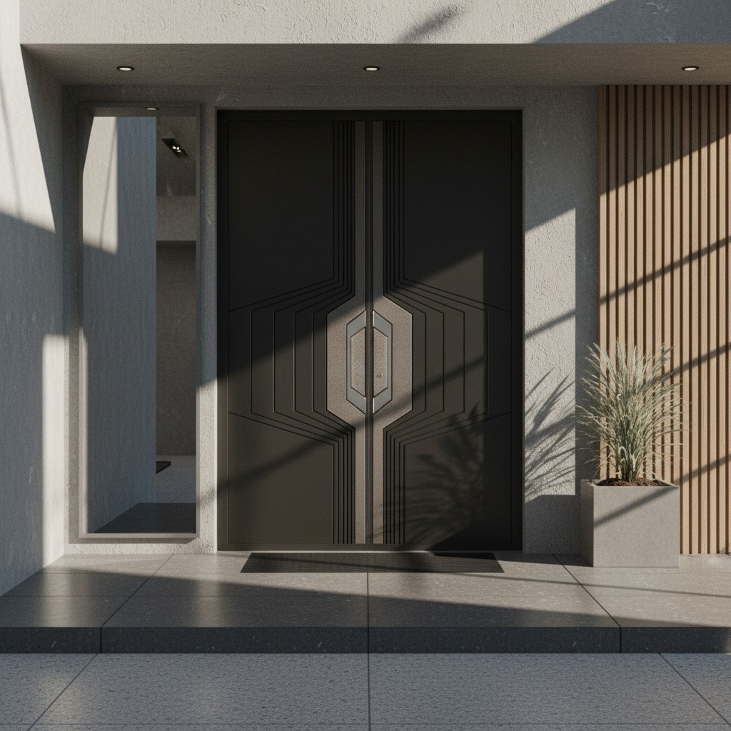 Bespoke Aluminum Pivot Entry Door | Anti-Theft Soundproof Villa Gate - DERCHI