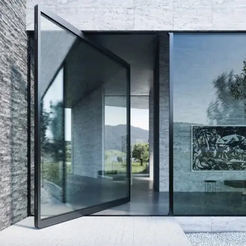Custom DERCHI NFRC Aluminum Security Pivot Entrance Doors Manufacturer, Supplier