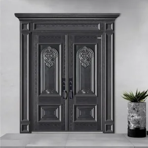 China Luxury Villa Entrance Door with Cast Aluminum Surface Steel Structure Manufacturer, Factory